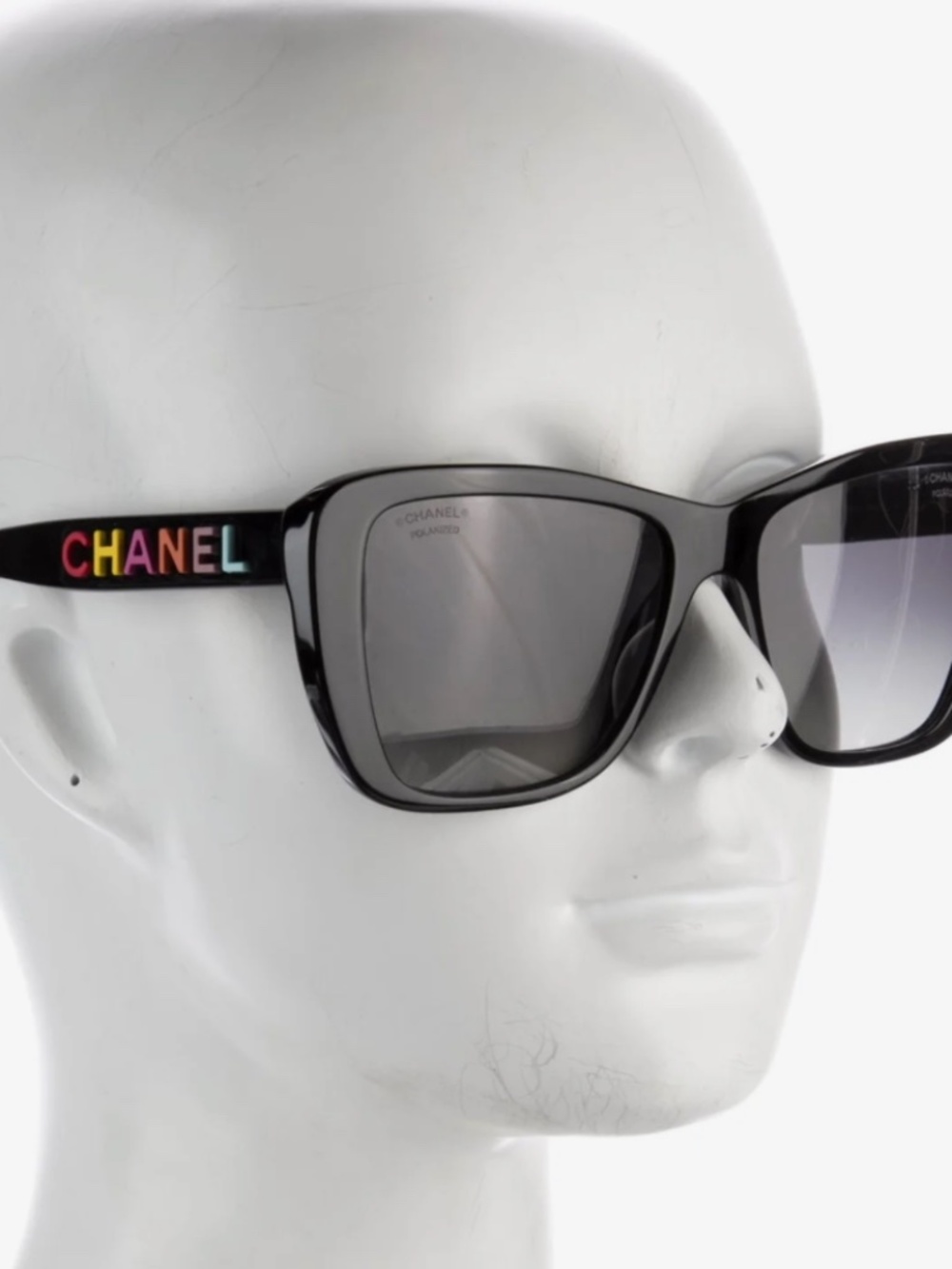 Chanel Women's Black and Grey Sunglasses